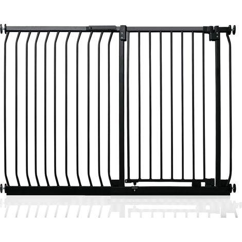 Safetots Extra Tall Elite Safety Gate, 134cm - 143cm, Matt Black, Extra Tall 96.8cm in Height, Pressure Fit Stair Gate