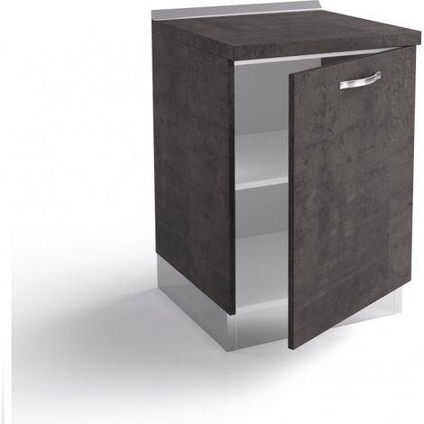 Base de cuisine 60x60x84 cm en bois de couleur lave avec une porte - Massa (1/3)