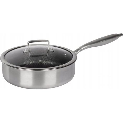 Tiefe Stahlbratpfanne mit Deckel, 28 cm, Masterpan (1/5)