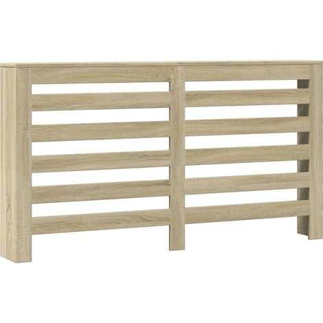 Copritermosifone moderno orizzontale pratico per soggiorno 149 x 20 x 82 cm in legno ingegnerizzato rovere sonoma 020049782