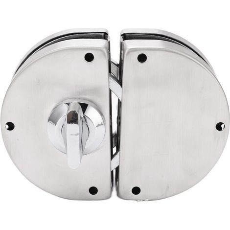 Serrure de porte en verre haute sécurité, installation simple, robuste et à friction élevée, sans cadre, avec 3 clés, pour bureau et maison. (1/5)
