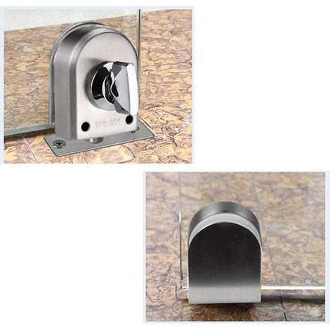 MINKUROW Cerradura De Puerta De Seguridad Cerradura De Puerta De Vidrio Antirrobo De Acero Inoxidable Sin Taladrar Para Baño Tiendas De Inodoros Puertas De Vidrio Sin Marco Compatible Para Vidrio De 1 (1/5)