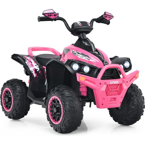 Quad Electrique pour Enfants 12V7Ah LED Musique Pédale Klaxon 3-4 km/h pour Enfants de 3 à 8 ans Rose Maison Chic (1/4)
