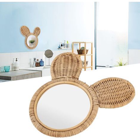 Miroir Suspendu en Rotin Haute Définition pour Salle de Bain et Décoration Murale Hôtel (1/5)