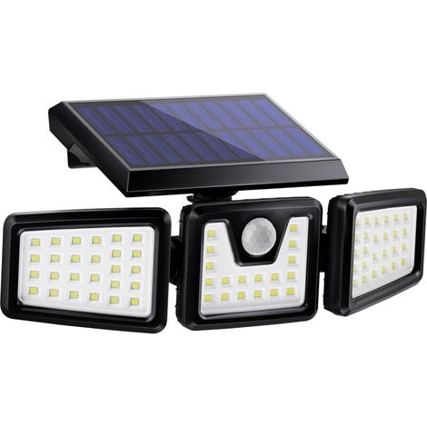 Faro a energia solare con 3 teste e sensore di movimento