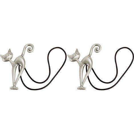 2-Piece Magnetic Curtain Tiebacks, Magnetic Curtain Clips, Beautiful Cat Pattern Curtain Clips, Curtain Accessories for Home, Living Room, Bedroom, Office (1/5)