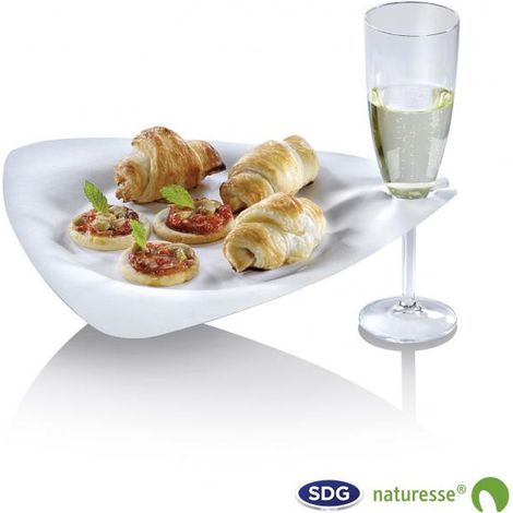 Assiette Triangulaire avec Porte-Verre Finger Food 26,8x25,7 cm - Lot de 200 - SDG