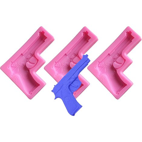 Dreiteiliges Set Silikon-Kuchenformen in Pistolenform zum Backen und zur Schokoladenherstellung, kreatives Zubehör (1/5)
