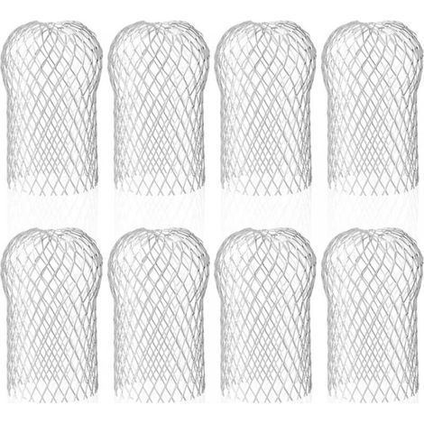 Lot de 8 Crapaudine de Gouttière en Aluminium, Filtres de Gouttière Flexible et Durable pour Maison Avant-toit Tuyau de Descente contre les Feuilles