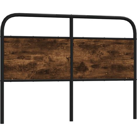 Tête de lit chêne fumé 140 cm acier et bois d'ingénierie vidaXL (1/5)