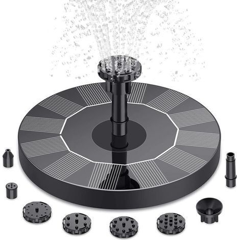 Fontaine solaire flottante pour jardin – 6 buses – Hauteur de jet jusqu'à 40 cm – Fonctionnement autonome – Écologique et décorative (1/4)