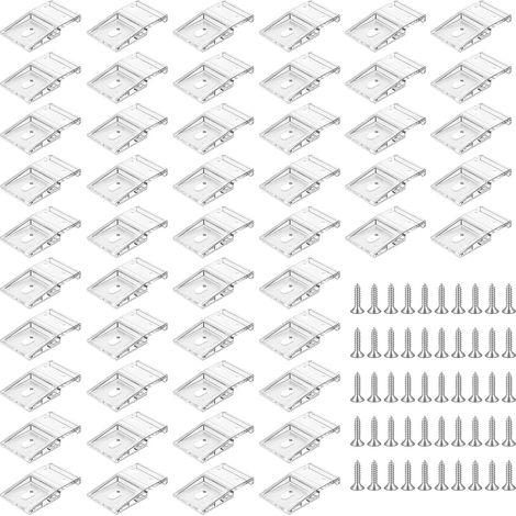 Supports de Fixation Clips Bande LED,Fixation Ruban LED Néon Montage clips 50 Pièces Clip pour Bandes Lumineuses étanches, pour 8mm à 10mm Silicone LED Néon Bande Lumineuse, Translucide, Blanc (1/5)