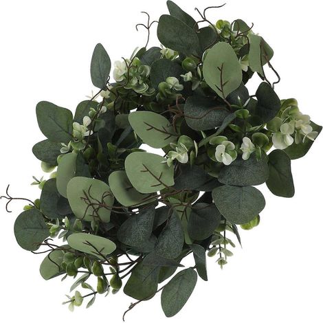 Guirlande d'eucalyptus artificiel vert pour décoration, couronne de feuilles artificielles (1/5)