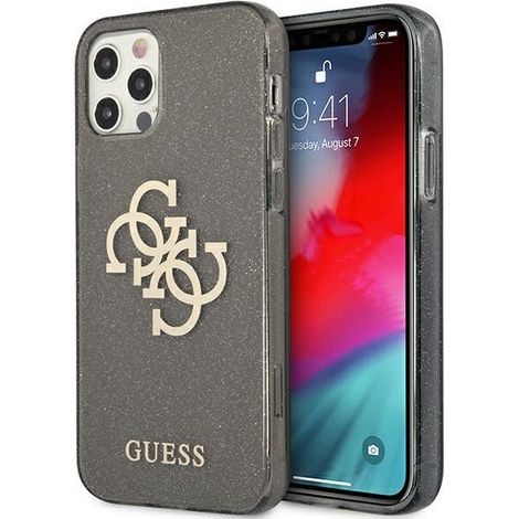 Hülle für iPhone 12 Pro Max Guess Glitter 4G Schwarz (1/5)
