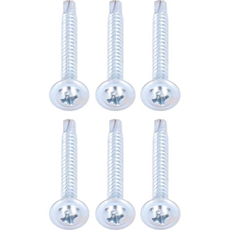 50 pezzi di viti autofilettanti zincate da 4,2x38 mm, viti metalliche a testa tonda, elementi di fissaggio per riparazioni (testa tonda, rondella, gambo di trapano).
