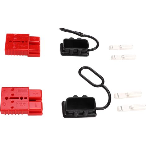 Lot de 2 connecteurs rapides rouges 1/0AWG 600V pour batterie, 175A, universels pour voiture (1/5)