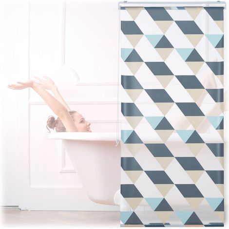 Store de Baignoire, 80 x 240 cm, Rideau de Douche avec Chaine, Montage Flexible, Salle de Bain, coloré (1/5)