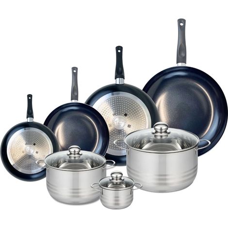 Ensemble de 4 Poêles de cuisson 20, 24, 28 et 32 cm et 3 faitouts 12, 20 et 24 cm Elo Prima Brillant (1/5)