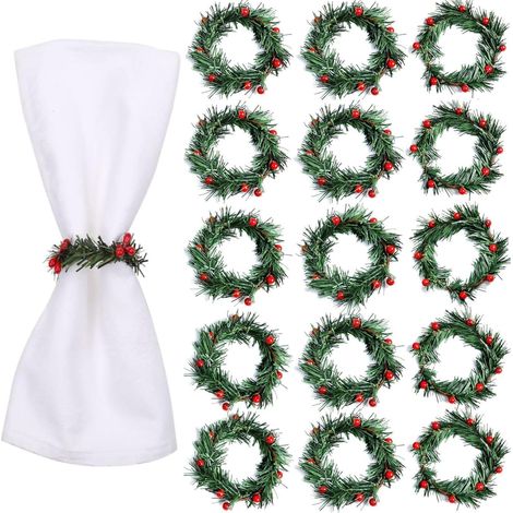 Ronds serviette - Noël houx 20 pièces - Rustique (1/5)