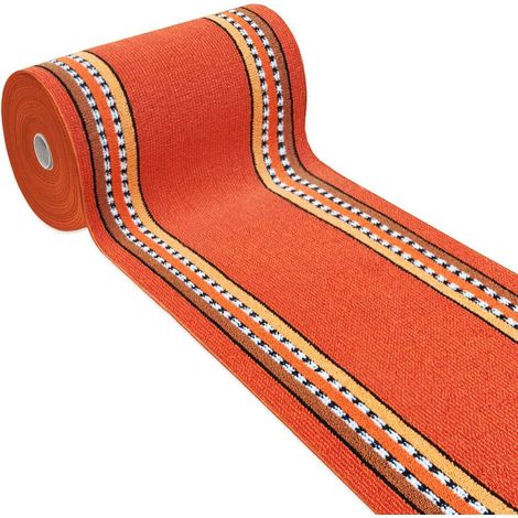 Tapis de Cuisine Coureur Bordé Absorbant Antidérapant Lavable En Différentes Tailles Orange - 57x180 cm