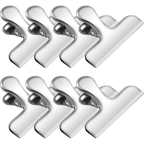 nipocaio Chip Clips, 8 Pack Stainless Steel Chip Clips, Chip Clips, Bag Clips, Food Bag Clips, Food Packaging Clips, Chip Bag Clips - Airtight Seal, Heavy Duty Snack Clips, Kitchen Clips . (1/5)
