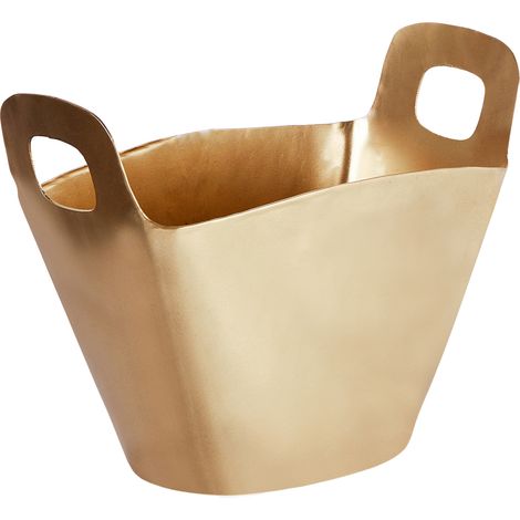 Cubitera de metal dorado con asas accesorio para hogar enfriador de botellas Sunbat