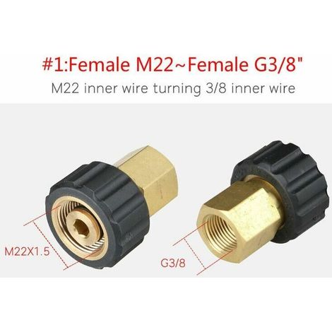 Raccordo per idropulitrice ad alta pressione, connettore rapido per tubo flessibile, adattatore, diametro raccordo 14 mm, raccordo femmina M22 G3/8 (1/4)