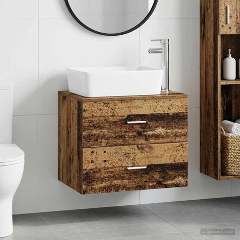 vidaXL Bathroom Furniture Set Old Wood Engineered Wood (1/5)