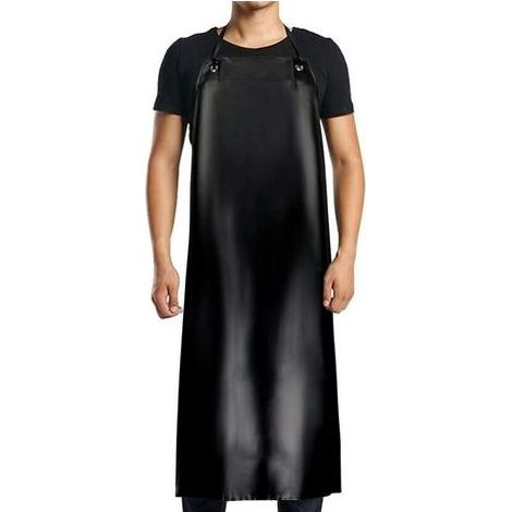 Tablier imperméable en PVC-120x90cm, noir, pour hommes et femmes, imperméable à l'eau et à l'huile, adapté au nettoyage, aux travaux de laboratoire, à l'abattage, aux soins des chiens (1/5)