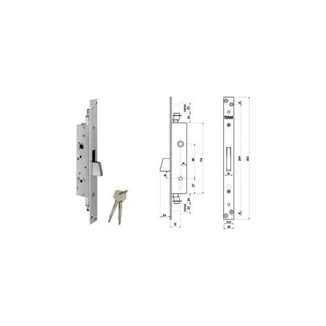 SERRATURA TRIPL. INFIL. MONTANTI E PERSIANE CON QUADRO MANIGLIA 746  mm.30 (7461430)    ISEO