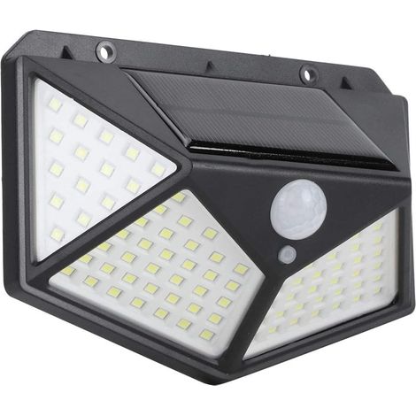 100 LED Solar Light with Motion Sensor, Waterproof Wall Light for Hallway, Roof, Patio, Courtyard Wall, Villa, Window, Shop and Home, Outdoor Garden (1/5)