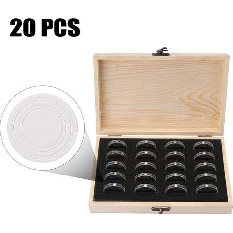 Boîte de rangement en bois de pin pour pièces de collection commémoratives, résistante à l'humidité. (1/5)