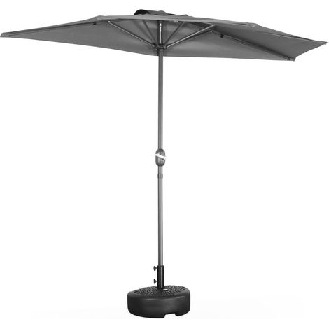 2.5m round half parasol for balcony, Calvi, Grey (1/5)