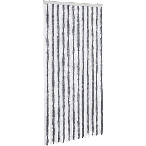 Insektenschutz-Vorhang Grau und Weiß 100x220 cm Chenille vidaXL