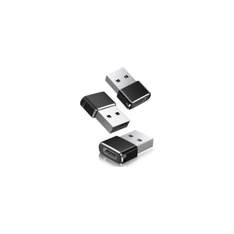 Adaptateur USB C Femelle vers USB A Mâle 3-Pack-Chargeur Type C USB A Convertir pour Apple Watch 7,iPhone 11 12 13 Pro Max SE 3,14,iPad Air 5 Mini 6,8 (1/5)