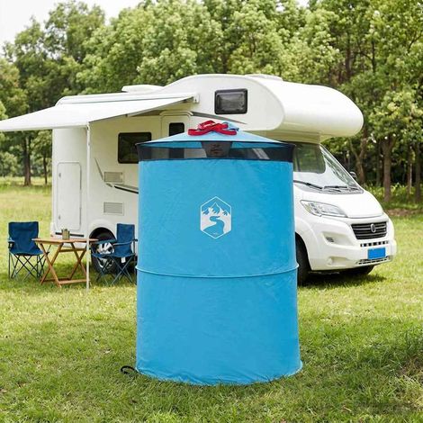 vidaXL  Pop-up Toilet Tent with Hanging Rope  Blue 97 x 126 cm