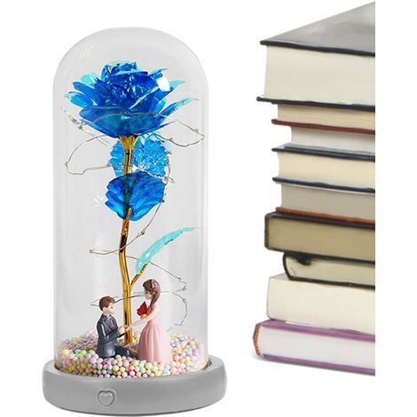 Veilleuse dôme en forme de , guirlande lumineuse LED, lampe dôme floral, 21,6 x 10,4 x 10,4 cm, décorations musicales, événements romantiques et réalistes, lampe en verre pour couple de mariage (1/5)