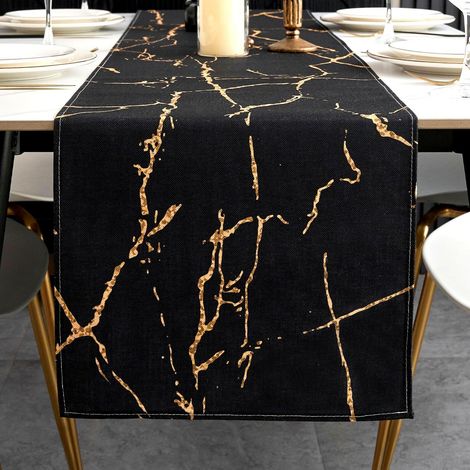 Chemin de Table Noir et Or 183×33 cm
