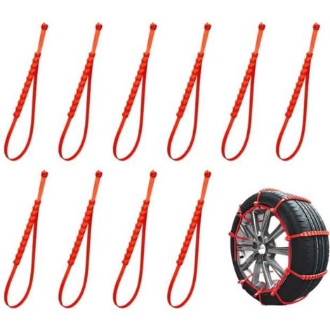 Chaînes à Neige pour Auto - Universelles - 10 Pcs - Blanc - Diamètre maillon 9 mm (1/4)