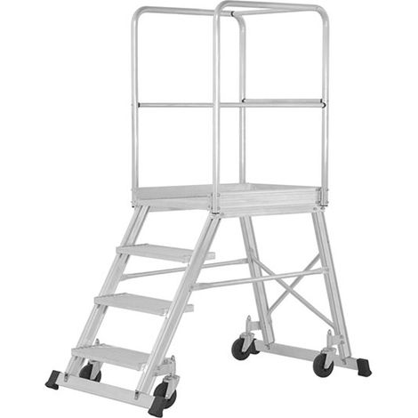 Piattaforma con ruote 4 gradini - altezza masssima di lavoro 2.97m - 6188/04