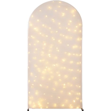 Arche lumineuse avec filet de pêche LED, décoration d'ambiance clignotante nocturne, arche pour mariage en extérieur sur pelouse (blanche avec lumières - 180 x 80 cm, cadre non compris) (1/2)