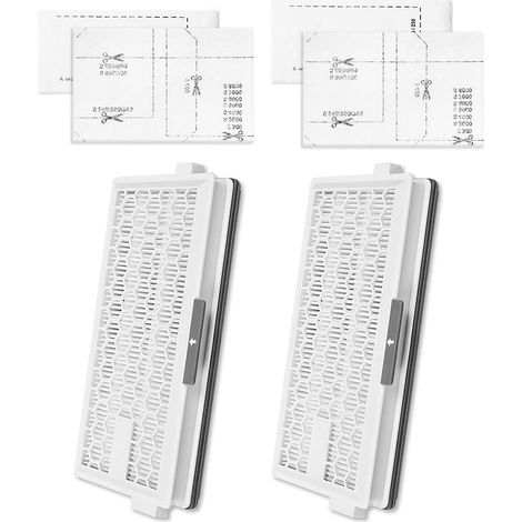 2 Filtres HEPA et 2 Filtres Moteur pour Aspirateur Miele C1 C2 C3 S8340 - Filtration Poussière Allergènes Lavable - Noir (1/5)