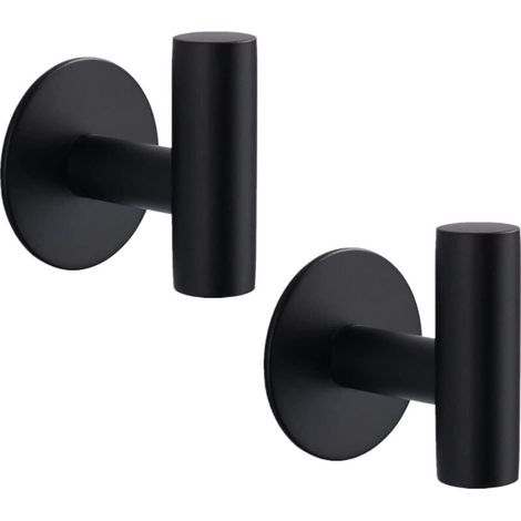 2 ganci adesivi 3M da parete per bagno, resistenti, in acciaio inossidabile 304, non richiedono foratura, antiruggine, ideali per cucina, toilette e garage, colore nero.