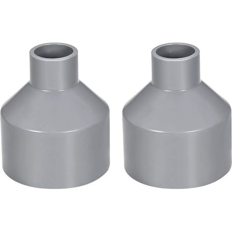 Lntyq 50mm x 20mm Reduzierstück PVC Rohrverschraubung Kupplung Nabe zu Nabe Kupplung Grau 2St