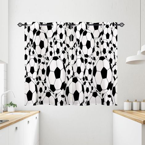 Rideau Occultant Sports Thème Football Rideau Thermique Isolant Tenture Opaque à Oeillets Draperies Intérieurs pour Maison Chambre Salon 2 Panneaux L 60 x H 90 cm - 60L X 90H cm (2 Panneaux) (1/5)
