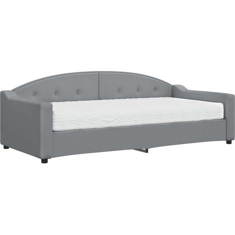 Maison Exclusive - Tagesbett mit Matratze Hellgrau 90x200 cm Stof