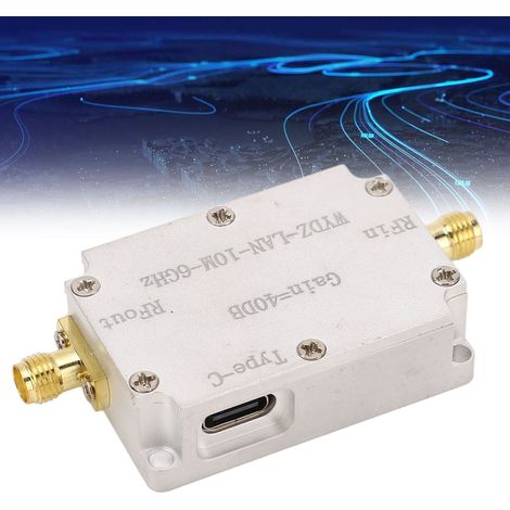 Récepteur de signal RF à gain de 40 dB, amplificateur à faible bruit (LNA) 10 MHz-6 GHz à gain linéaire élevé, étage d'entrée de récepteur de signal RF pour radio FM (1/5)