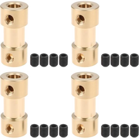 Lot de 4 Connecteurs d'accouplement d'arbre en Laiton 4 Mm X 3,17 Mm Adaptés Aux Modèles de Télécommande (avec Vis) (1/5)