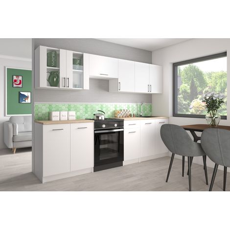 Moderne Küchenzeile LECO 260 cm in weiß matt – funktionales Design für jede Küche (1/3)