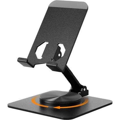 Support Téléphone Bureau [Rotation à Clic 360°], Réglable en Hauteur Multi-Angles Porte Telephone, Pliable Telephone Bureau, Universel pour Tous Les Téléphones et Tablettes Phone Holder (1/5)